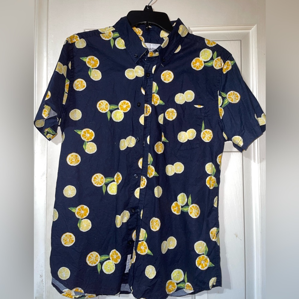 Navy Blue Button - Up Feat. Lemons 🍋